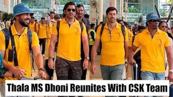 Thala MS Dhoni Reunites With CSK Team That Lands In Mumbai For The Much Awaited Match