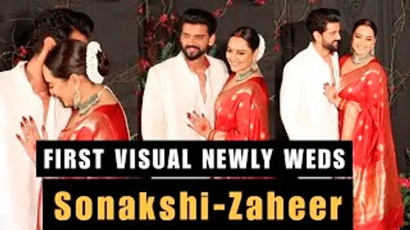 FIRST VISUAL - Sonakshi Sinha & Zaheer Iqbal Hold Each other close at the Wedding Reception