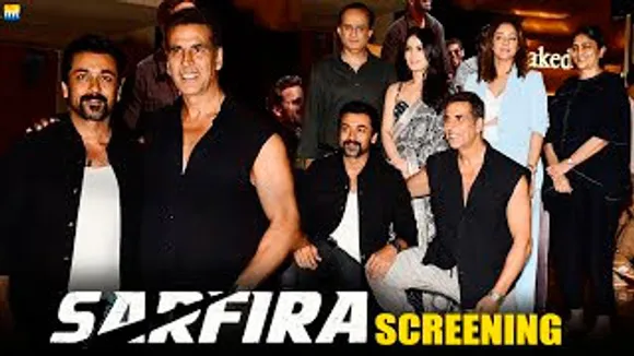 Sarfira Screening - OG Soorarai Pottru Star Suriya with Akshay Kumar, Radhika Madan & Jyothika At The Screening