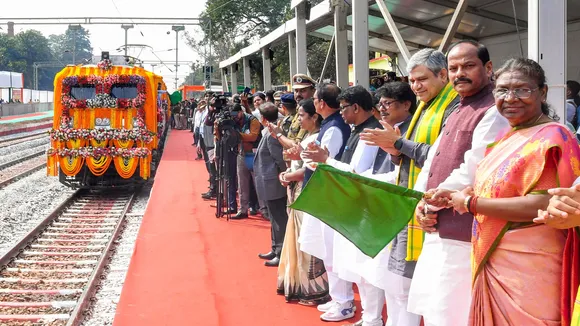 President flags off 3 trains in Odisha, takes inaugural trip to village close to birthplace