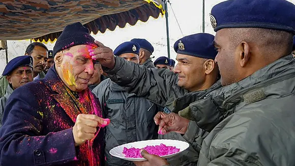 Rajnath Singh celebrates Holi with soldiers in Leh, says Ladakh India's 'capital of bravery'
