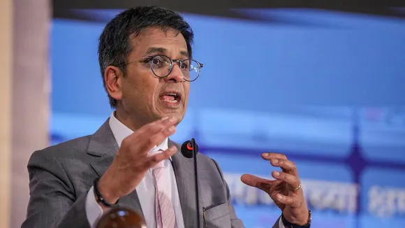 Chief Justice of India D Y Chandrachud during the 'Loksatta Lecture', in Mumbai, Saturday, Oct. 26, 2024.