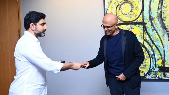 Nara Lokesh meets Satya Nadella