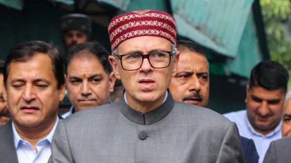 Jammu and Kashmir Chief Minister Omar Abdullah arrives for a visit to the Civil Secretariat, in Jammu, Monday, Nov. 11, 2024.