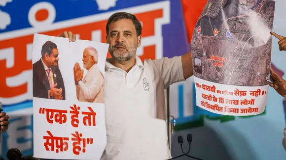 Congress leader Rahul Gandhi at a press conference, in Mumbai, Monday, Nov. 18, 2024.