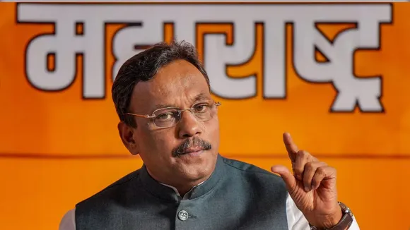 BJP National General Secretary Vinod Tawde speaks with the media, in Mumbai
