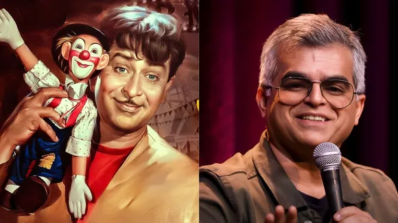 Film poster of Mera Naam Joker and stand-up comedian Atul Khatri