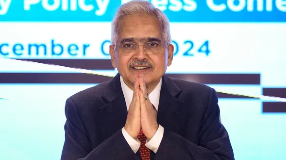 Reserve Bank Of India (RBI) Governor Shaktikanta Das addresses a press conference at the headquarters, in Mumbai, Friday, Dec. 6, 2024.