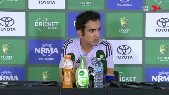 Gautam Gambhir addresses the post-series press conference in Sydney on Sunday, January 5, 2025.