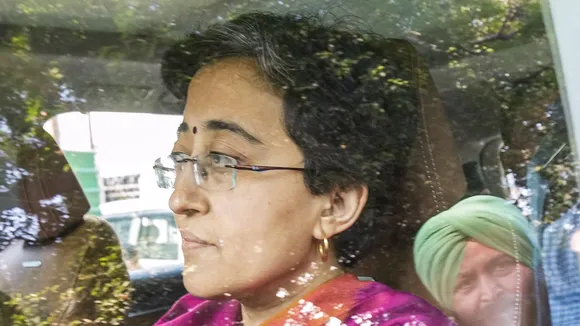 AAP leader Atishi leaves from Raj Niwas after submitting her resignation as Delhi Chief Minister to Lt Governor Vinai Kumar Saxena in Civil Lines in New Delhi on Sunday, Feb. 9, 2025.