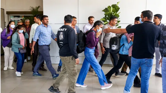 Gujarat US Deported Immigrants arrive in Ahmedabad