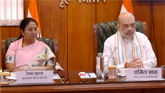 Delhi CM Rekha Gupta with Amit Shah