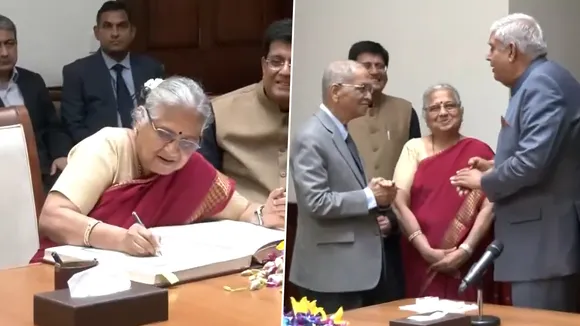Author and philanthropist Sudha Murty takes oath as Rajya Sabha MP