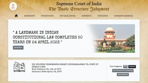 SC dedicates web page containing details of Kesavananda Bharati case verdict
