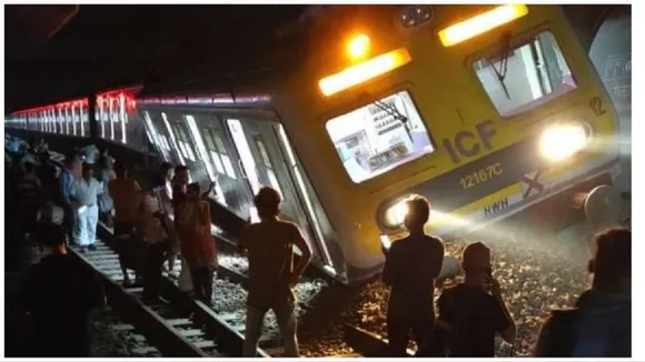 West Bengal: Local train derails after hitting goods train in Saktigarh, no casualty