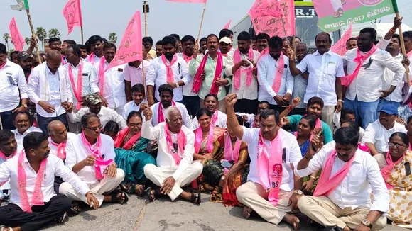 Telangana: BRS stages protests against Kavitha's arrest