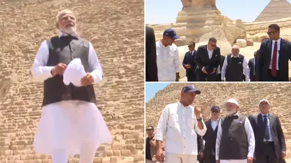 PM Narendra Modi visits pyramid of Giza in Cairo