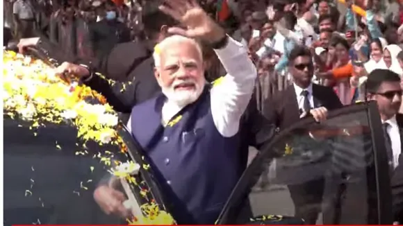 PM Modi holds massive road-show in poll-bound Karnataka