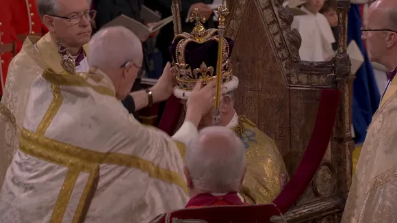 King Charles III wears St Edward's Crown for coronation