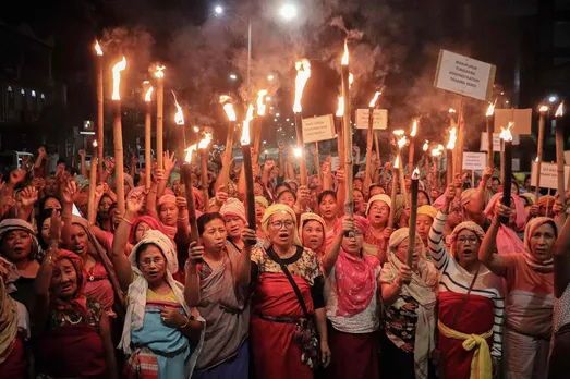 Manipur: Meira Paibis stage protests over gangrape of 37-yr-old woman