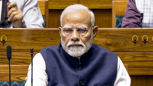 Prime Minister Narendra Modi during the presentation of Union Budget 2024-25 in Lok Sabha, in New Delhi, Tuesday, July 23, 2024.