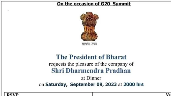 Dharmendra Pradhan shares G20 dinner invite from 'President of Bharat' on X