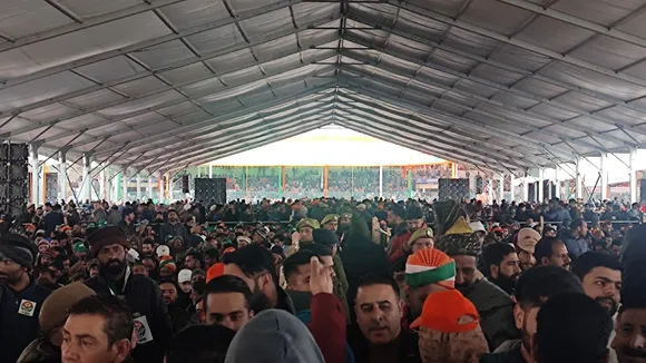 Crowds throng Srinagar's Bakshi Stadium ahead of PM Modi's rally