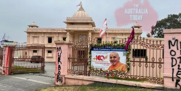 Swaminarayan temple in Melbourne defaced by 'anti-social elements'