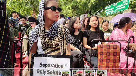 Kuki-Zo Women's Forum organises protest in Delhi, demands separate administration for tribals in Manipur