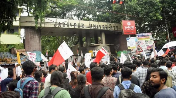 Jadavpur University students stage protest against new officiating VC