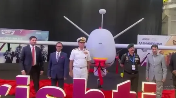 Navy Chief Hari Kumar unveils first indigenously manufactured UAV from Adani Defence & Aerospace