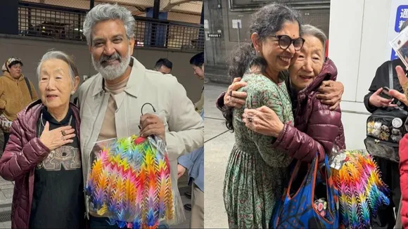 SS Rajamouli attends 'RRR' special screening in Japan, receives gift from 83-year-old fan