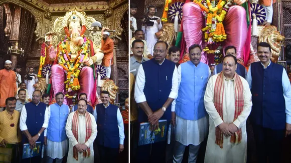 JP Nadda takes darshan of Lord Ganesh at famous Mumbai pandals