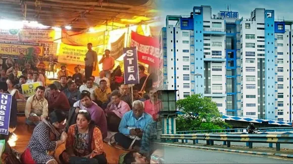 West Bengal govt employees start dharna demanding DA at with Central counterparts