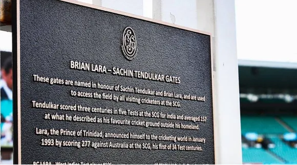 Gate named after Sachin Tendulkar unveiled at SCG to mark his 50th birthday