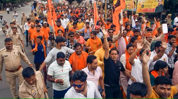 VHP holds demonstrations against Haryana violence in several parts of Delhi