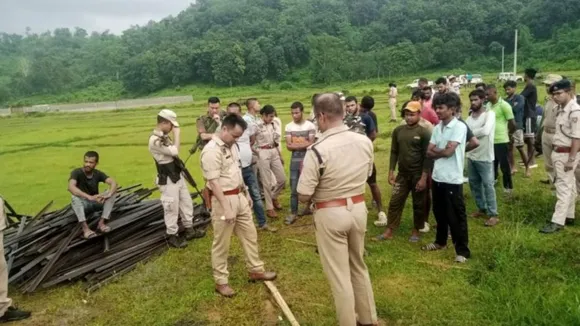 Locals confront the police