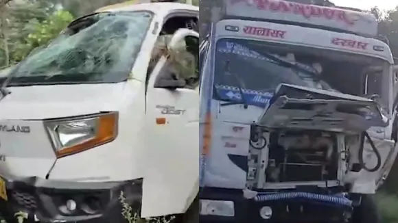 A truck hit a stationary vehicle carrying devotees in Haryana's Jind district on Tuesday