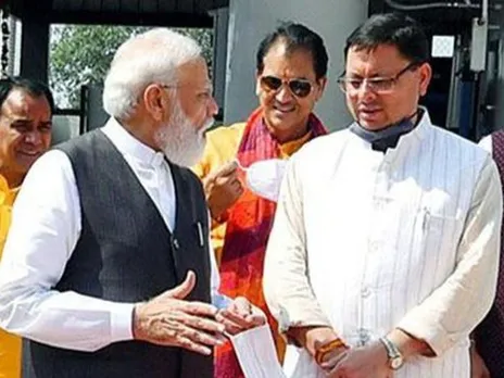 Uttarakhand CM Pushkar Singh Dhami meets Narendra Modi