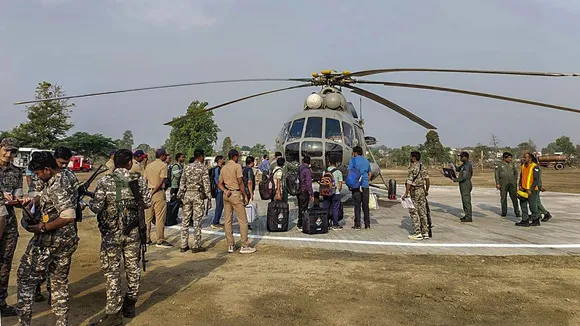 LS election: Polling staffers start reaching sensitive locations in Gadchiroli by helicopters