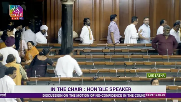 Rahul Gandhi leads opposition walkout before PM Modi's statement on Manipur