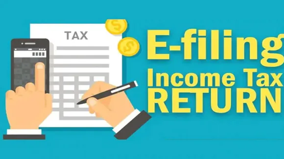 How can taxpayers download ITR-V while filing their income tax returns?