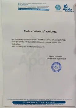 Apollo hospital health bulletin Ram Charan Upasana