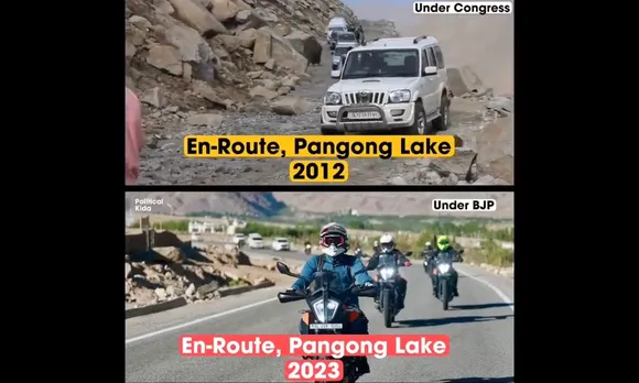 Leh compared pre and post Modi govt as Rahul Gandhi rides bike