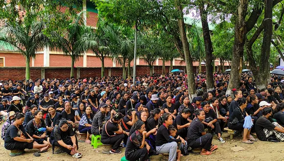 Manipur women stage protest demanding removal of security forces from Moreh