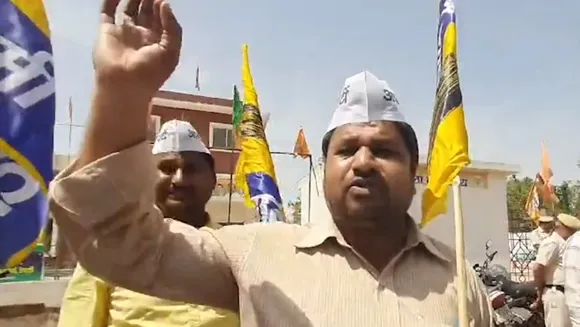 AAP's Haryana unit holds protest against Kejriwal's arrest