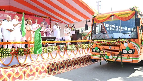 Yogi Adityanath flags off 51 buses with women drivers, conductors in Ayodhya