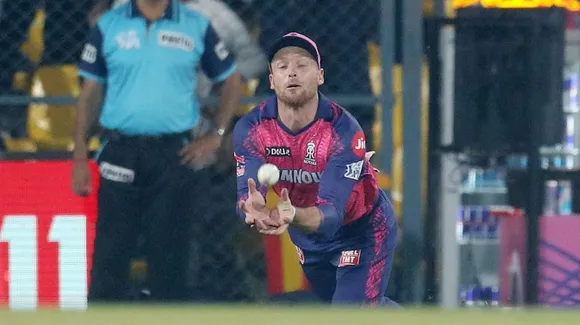 Rajasthan Royal's Jos Buttler gets stitches on his left hand's little finger