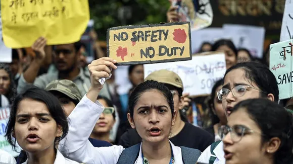 Doctors protesting against rape-murder case in Kolkata's RG Kar Hospital