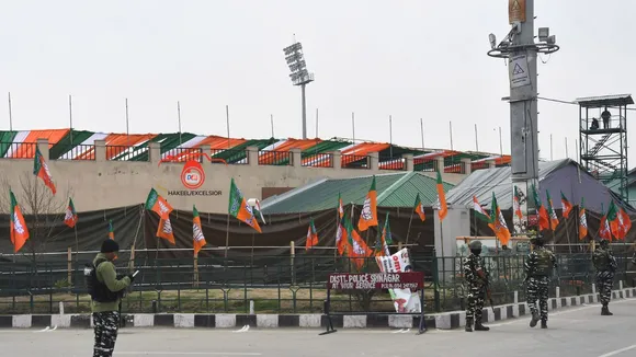 Bakshi Stadium draped in national tricolour for PM Modi's Srinagar visit